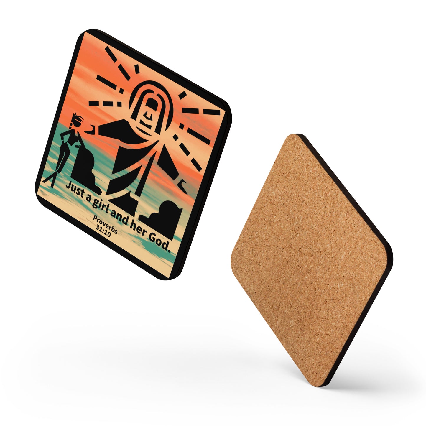 Just a Girl Cork-Back Coaster - Inspirational Faith Coaster | GodWare
