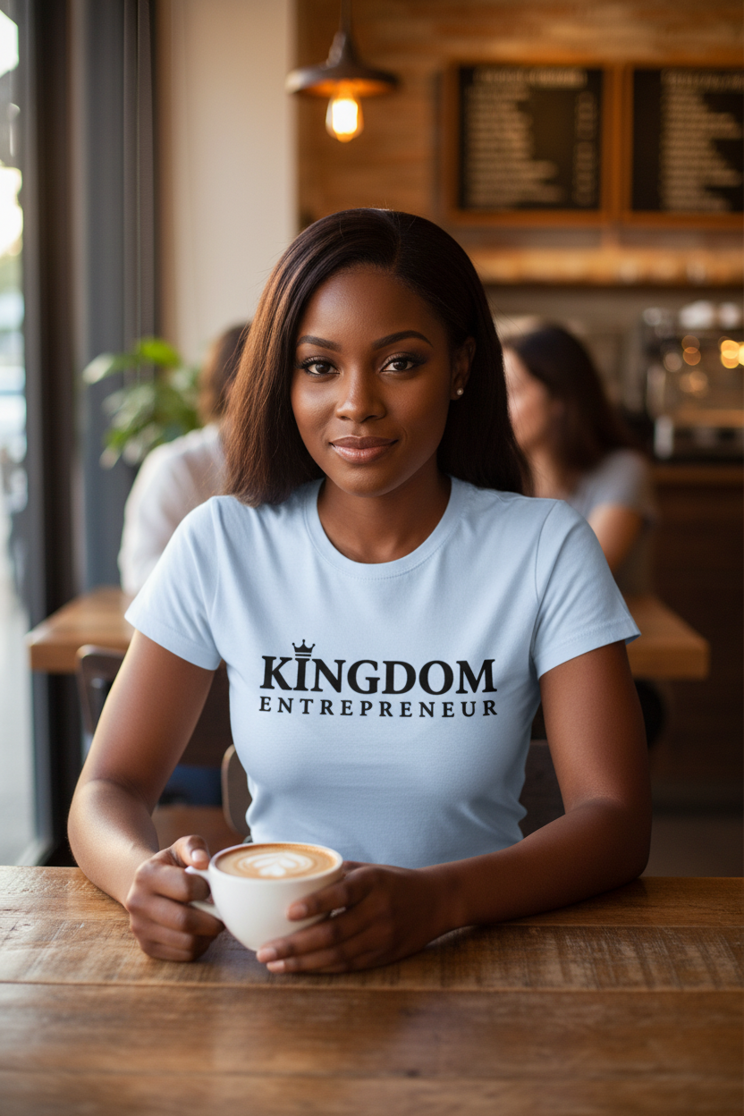 Kingdom Entrepreneur Light Blue Tee – Black Female