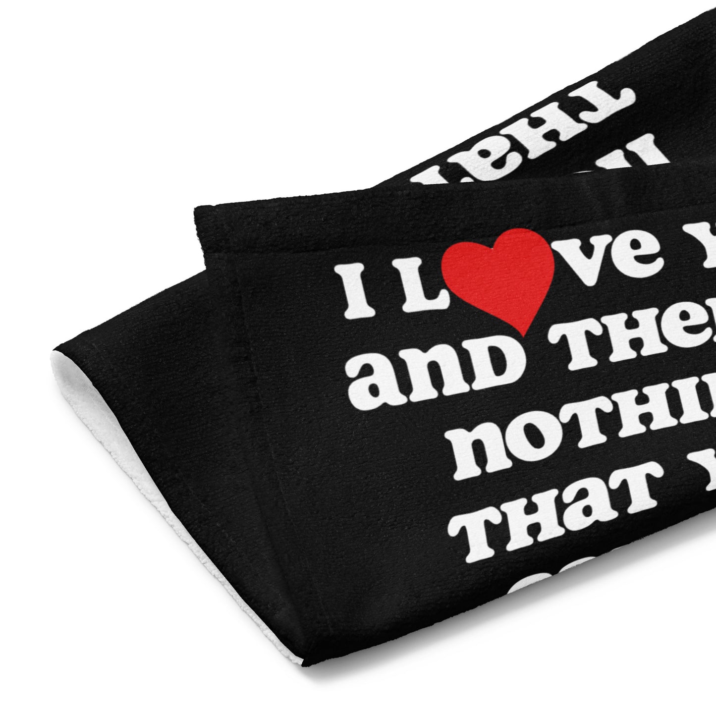 I Love You Terry Hand towel - black