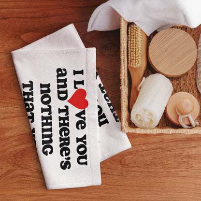 I Love You Terry Hand towel - White