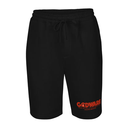 Godware Logo cotton fleece shorts (red poppy print)