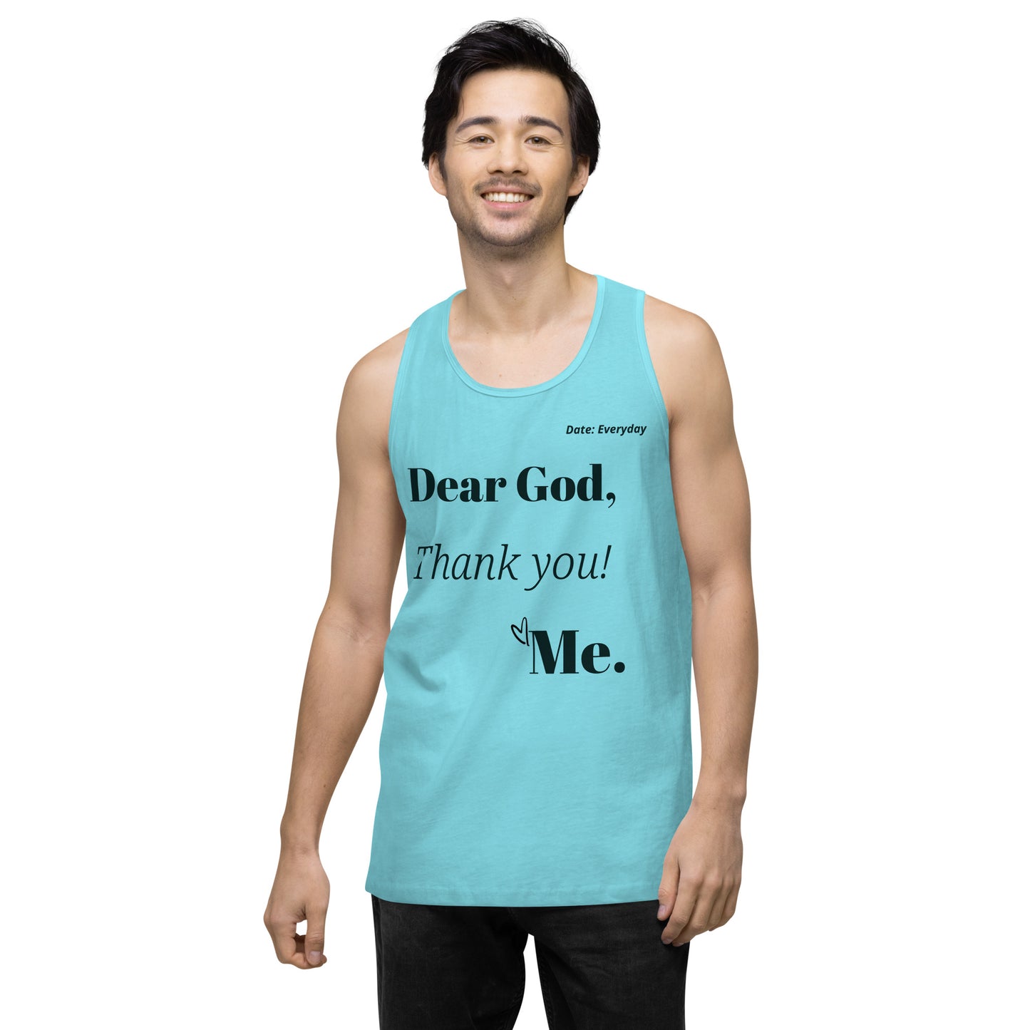 Dear God Men’s premium cotton tank top - Black print