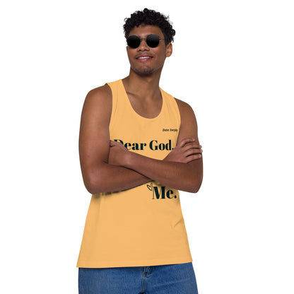 Dear God Men’s premium cotton tank top - Black print