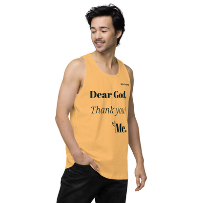 Dear God Men’s premium cotton tank top - Black print