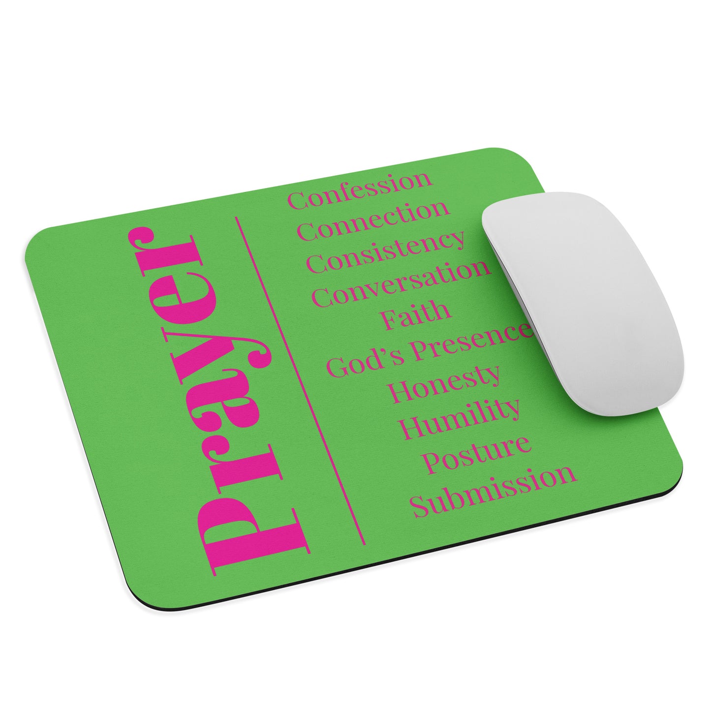 Inspirational Mouse pad - Prayer (Pink/Green)