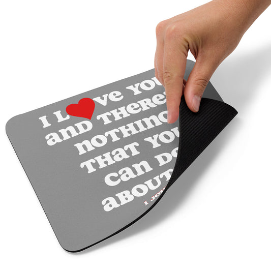 I Love You Mouse pad - Grey