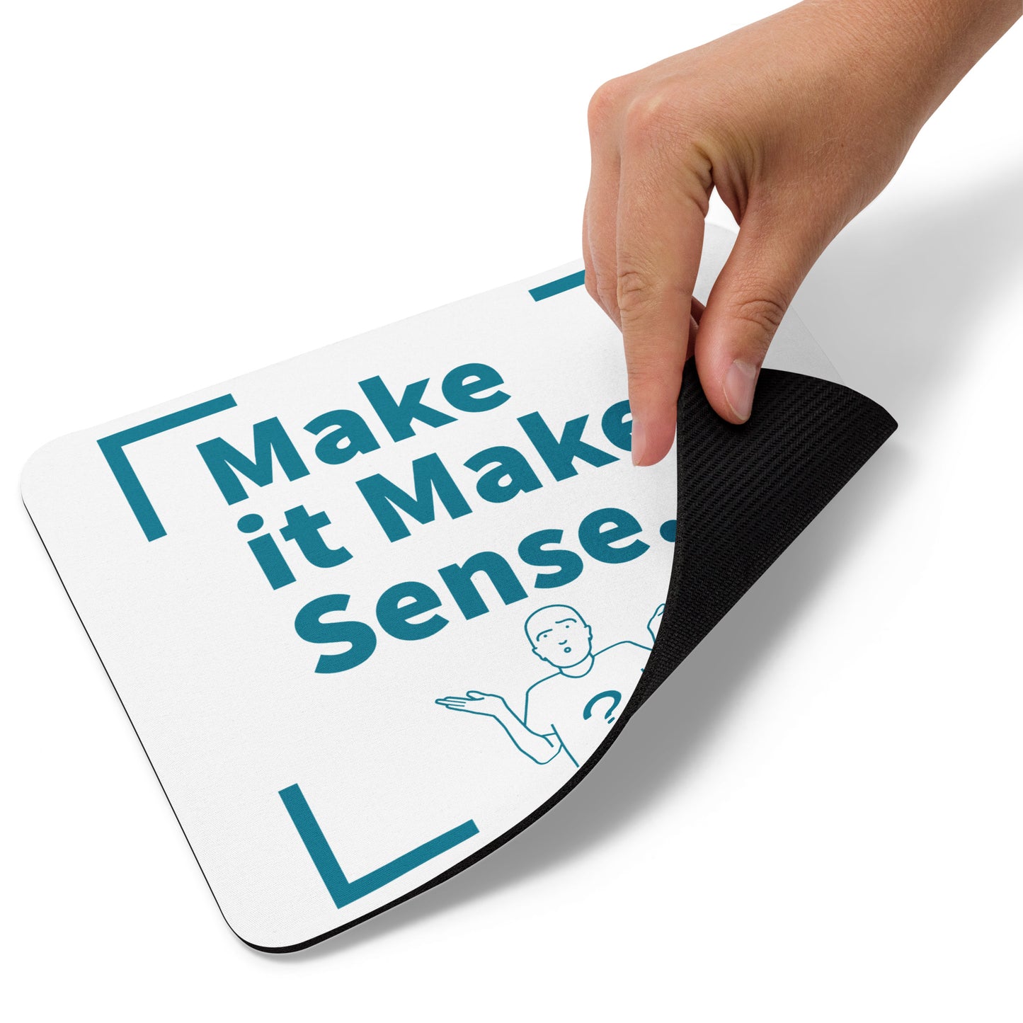 Make Sense Mouse pad - White/Teal