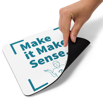 Make Sense Mouse pad - White/Teal