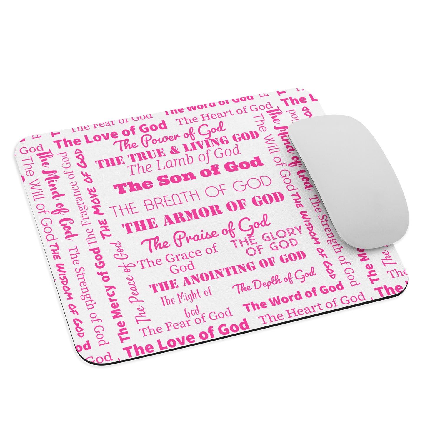 Attributes of God Inspirational Throw Pillow - Hot Pink/White