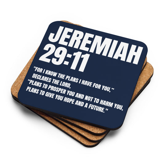 Jeremiah 29:11 Coaster - Faith-Based Cork-Back Coaster | GodWare