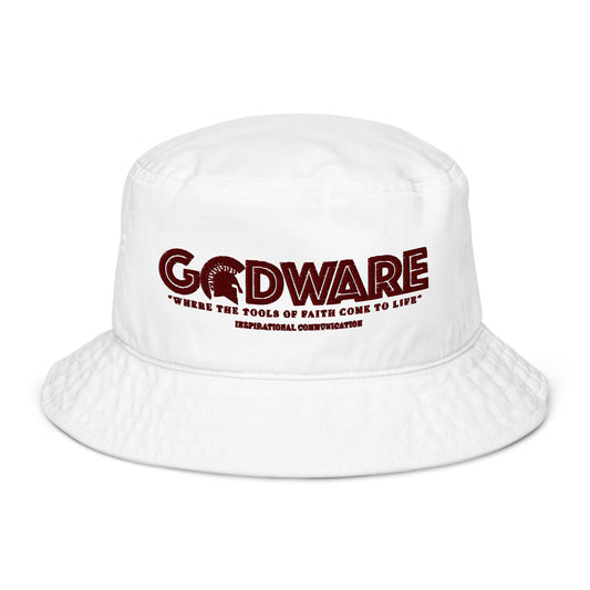 Brand Logo Organic bucket hat - wine print