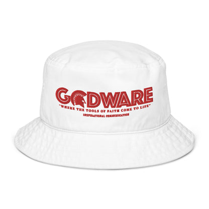 Brand Logo Organic bucket hat - Red print