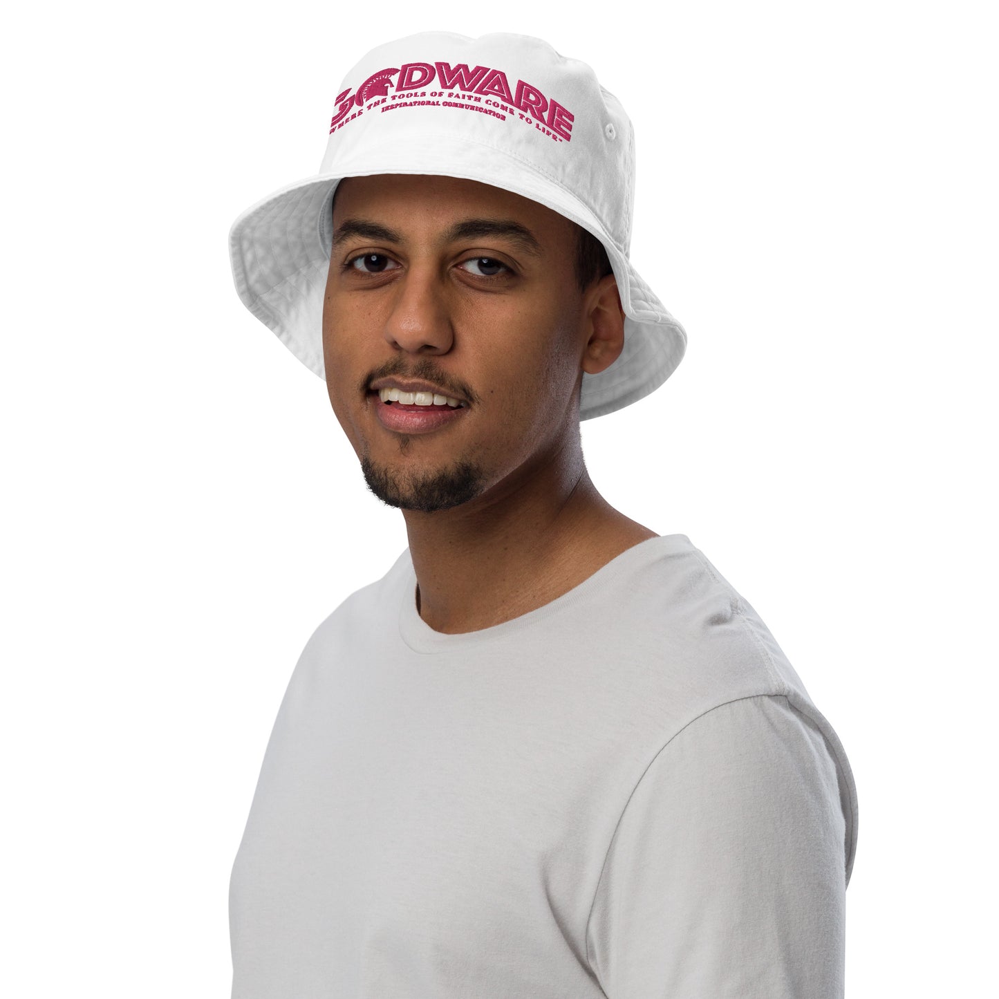 Brand Logo Organic bucket hat - berry print