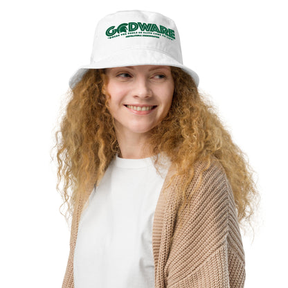 Brand  Logo Organic bucket hat - Green print