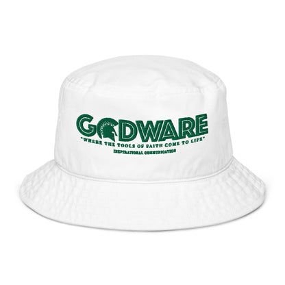 Brand  Logo Organic bucket hat - Green print