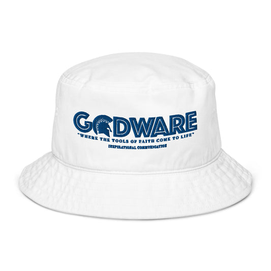 Brand Logo Organic bucket hat - Blue print