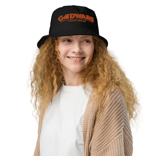 Brand Logo Organic bucket hat - Orange print