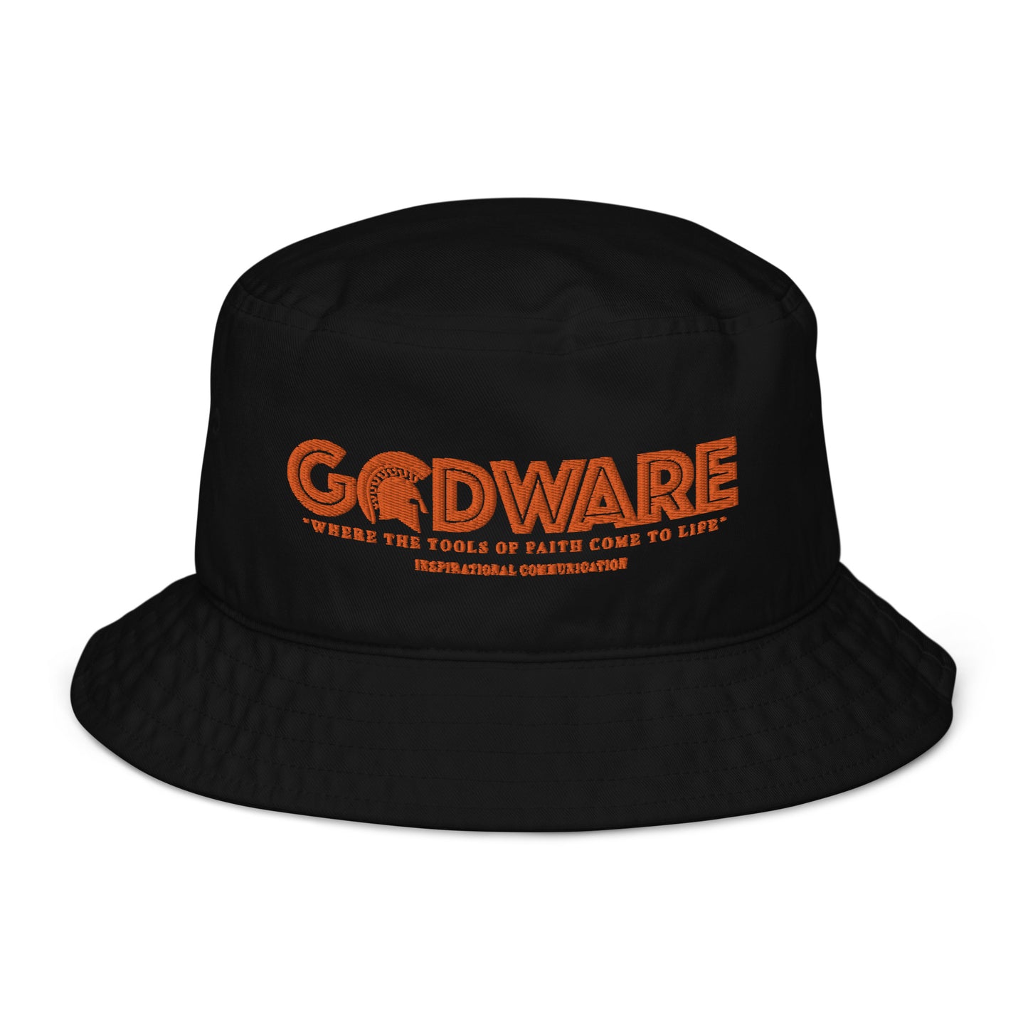 Brand Logo Organic bucket hat - Orange print