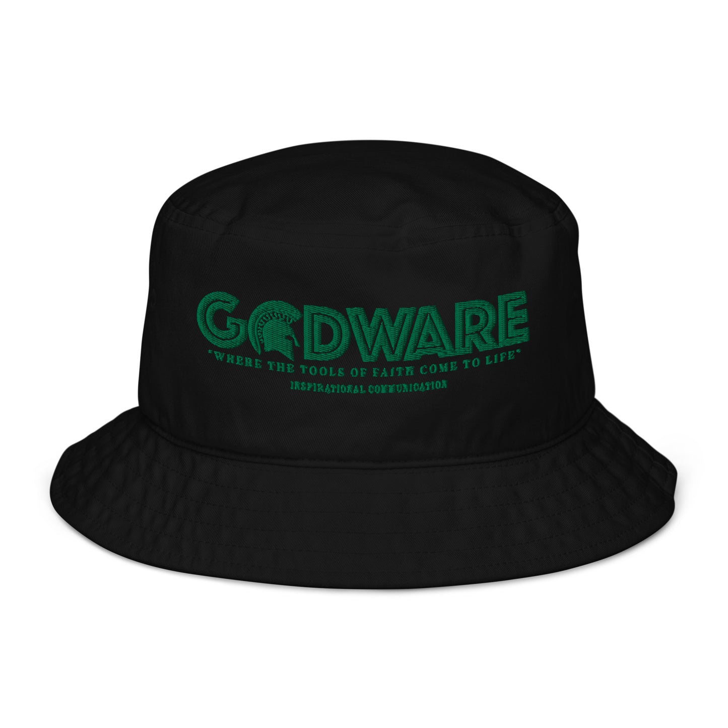 Brand  Logo Organic bucket hat - Green print