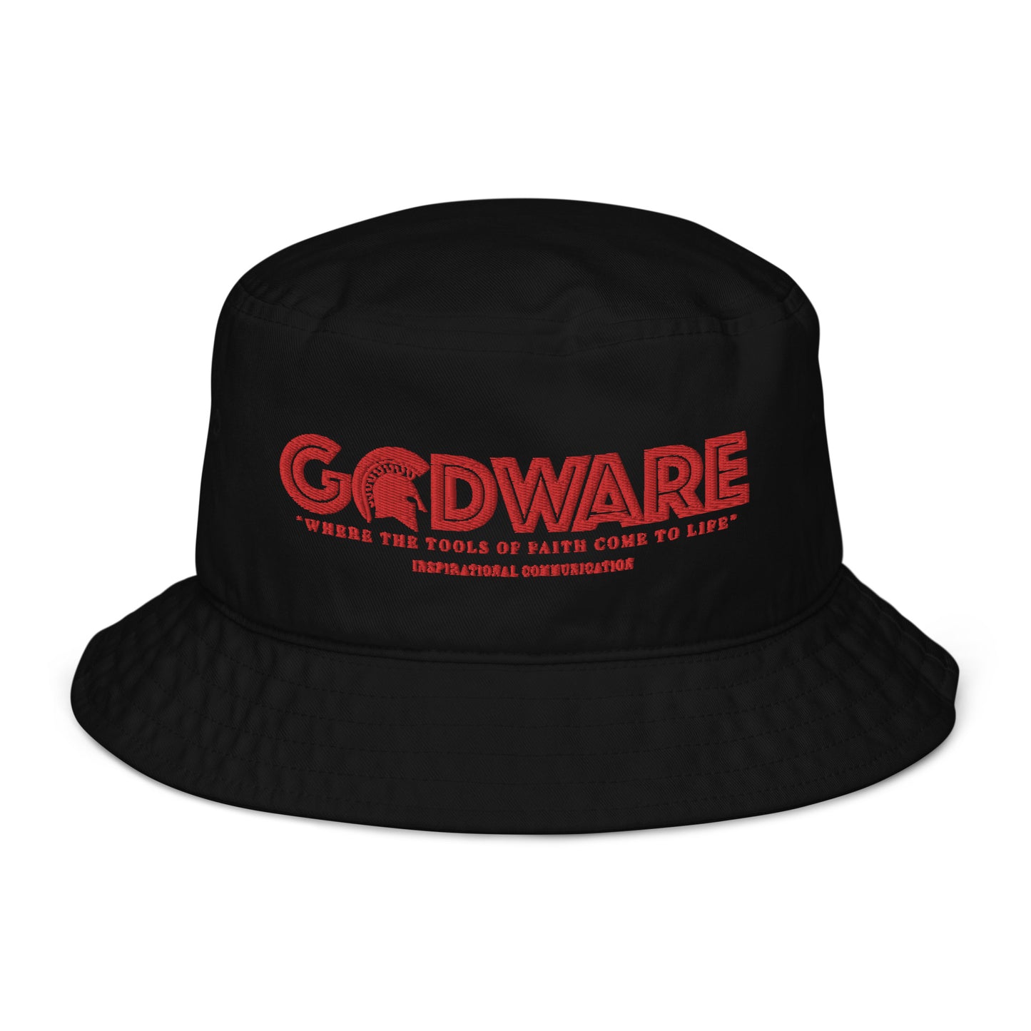 Brand Logo Organic bucket hat - Red print