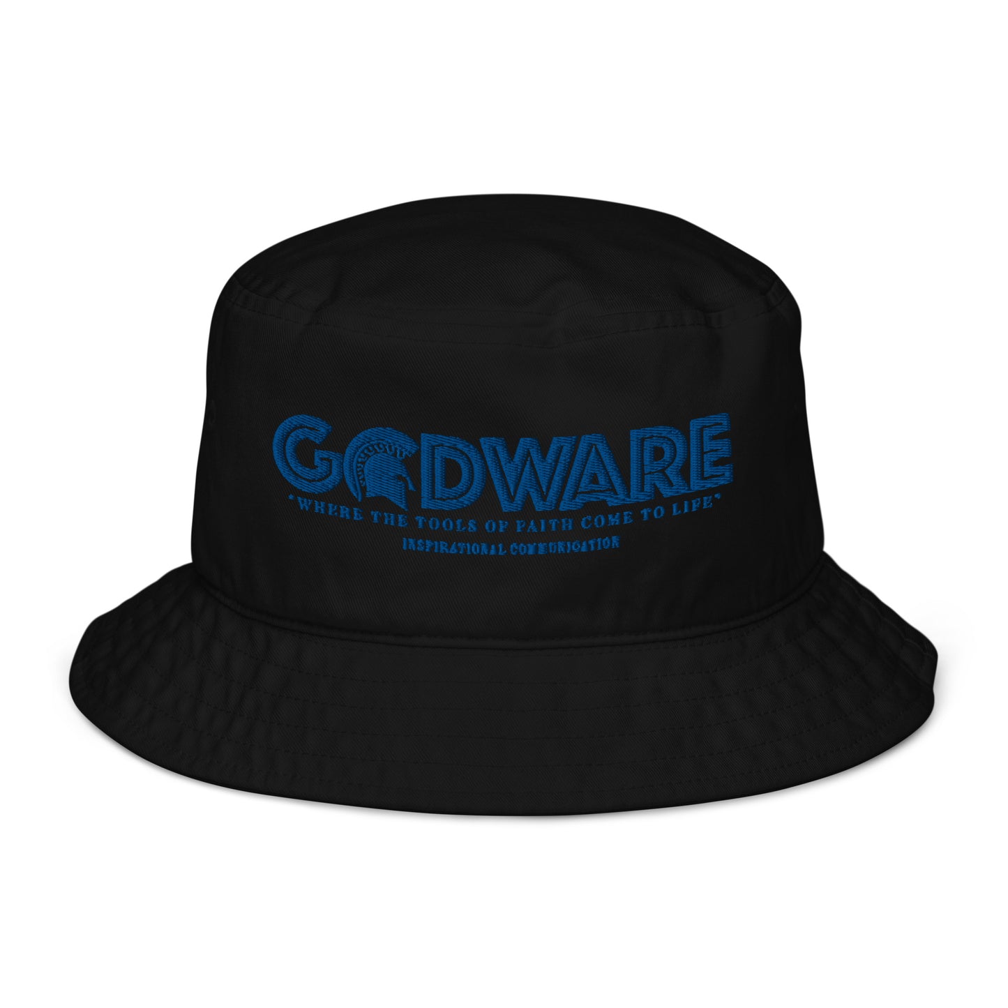 Brand Logo Organic bucket hat - Blue print