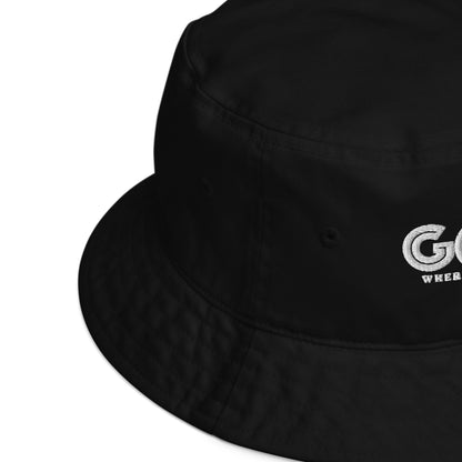 Brand Logo Organic bucket hat - White print