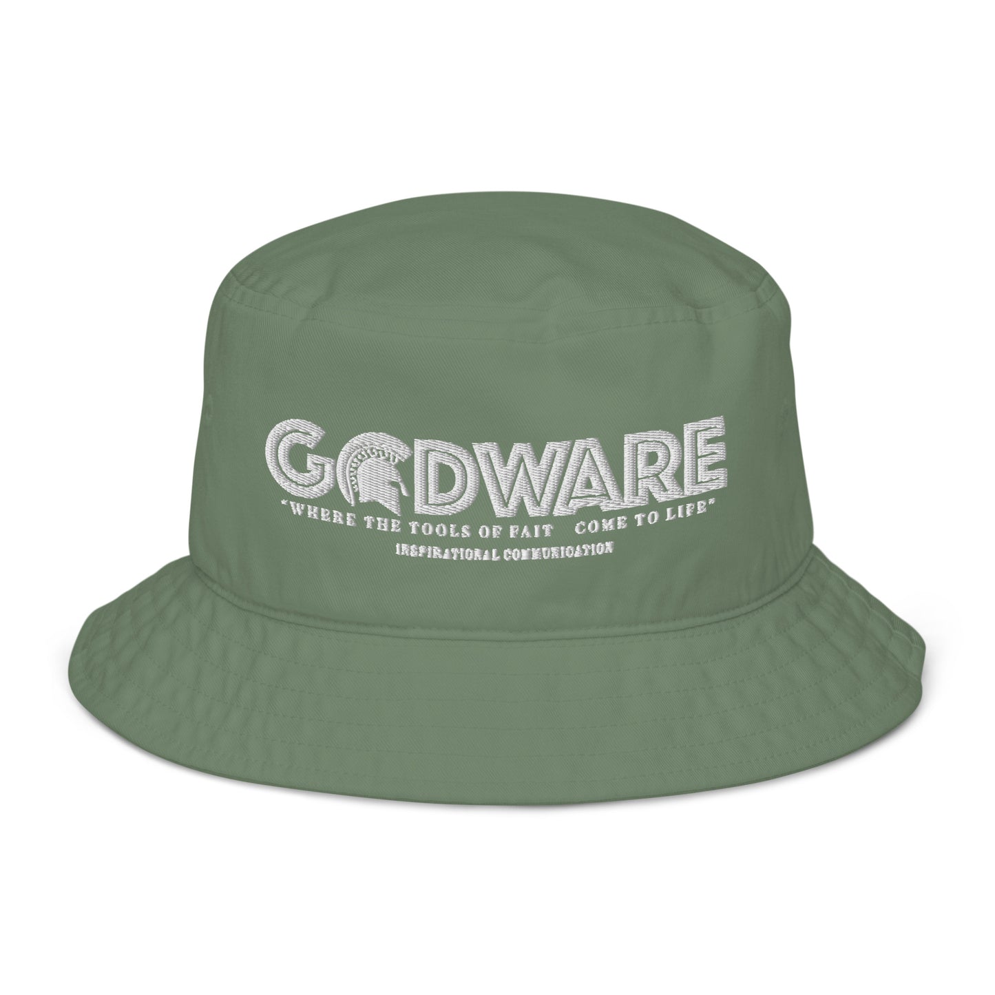 Brand Logo Organic bucket hat - White print