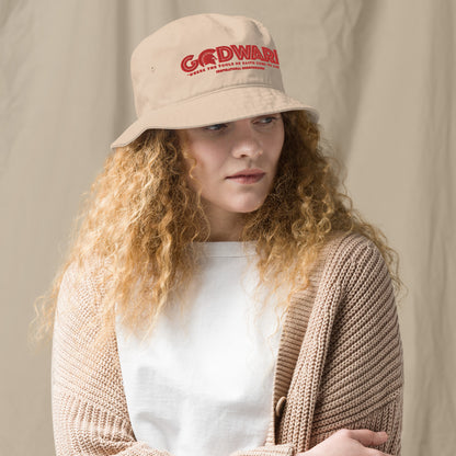 Brand Logo Organic bucket hat - Red print