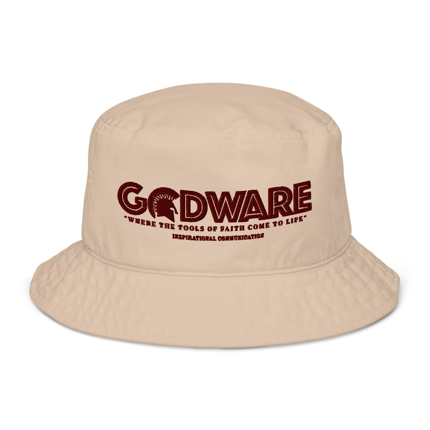 Brand Logo Organic bucket hat - wine print