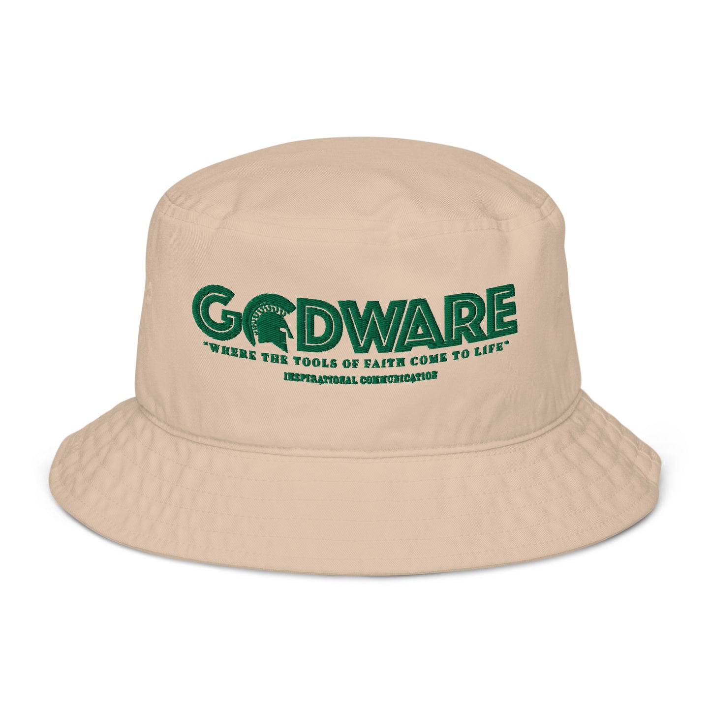 Brand  Logo Organic bucket hat - Green print