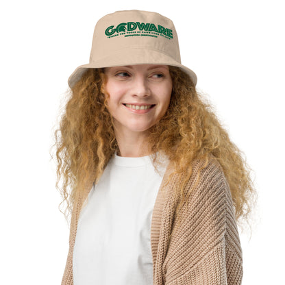 Brand  Logo Organic bucket hat - Green print