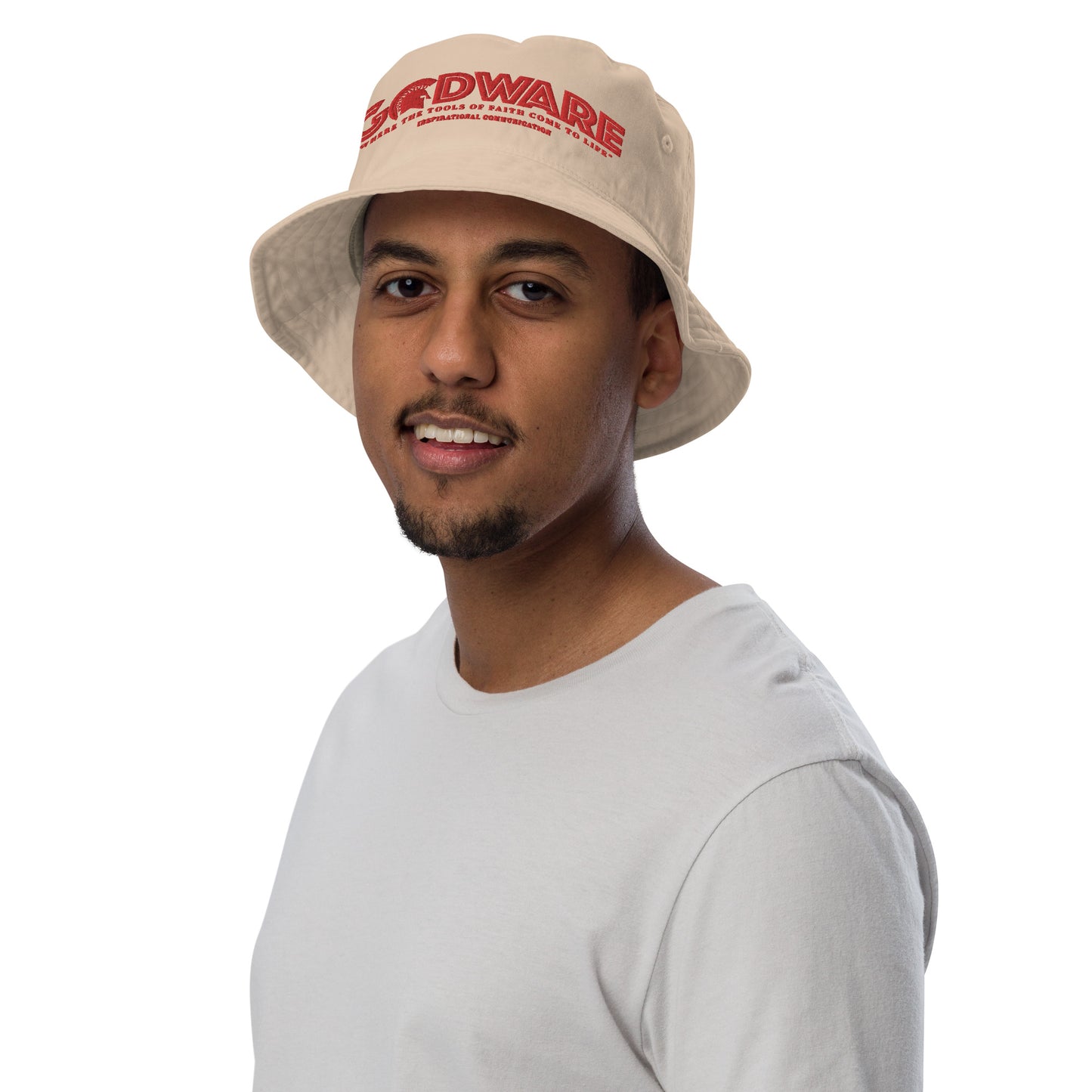 Brand Logo Organic bucket hat - Red print