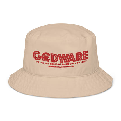 Brand Logo Organic bucket hat - Red print