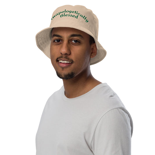 Unapologetically Blessed Organic bucket hat - Beige/Green