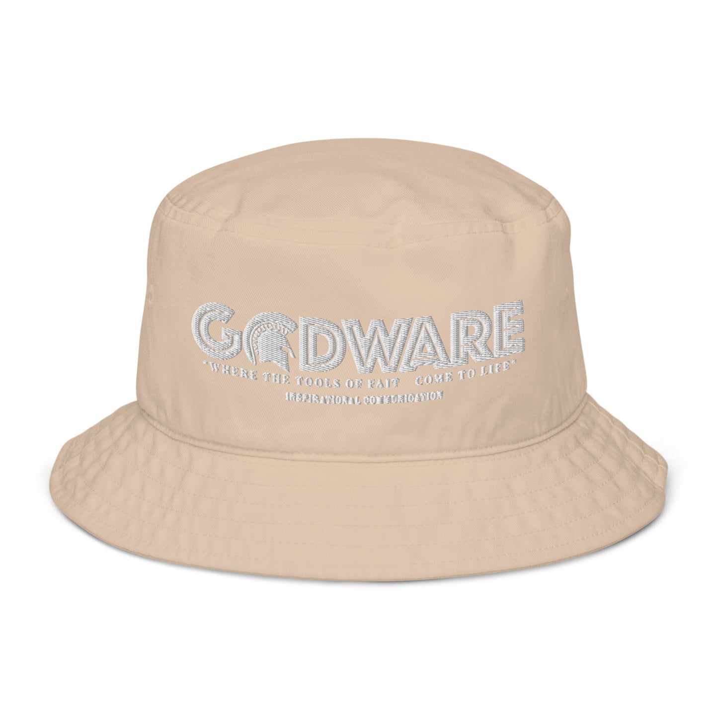 Brand Logo Organic bucket hat - White print