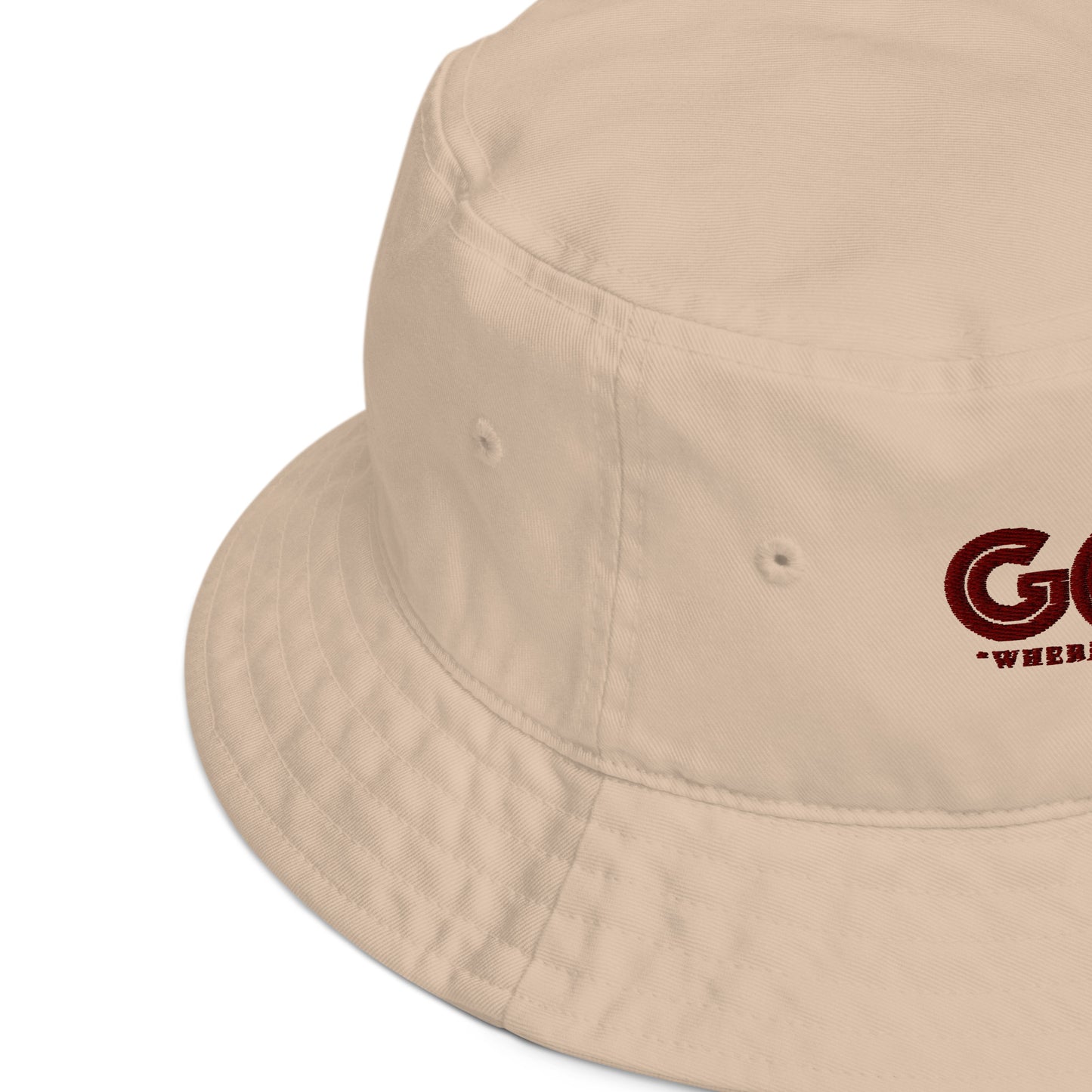 Brand Logo Organic bucket hat - wine print