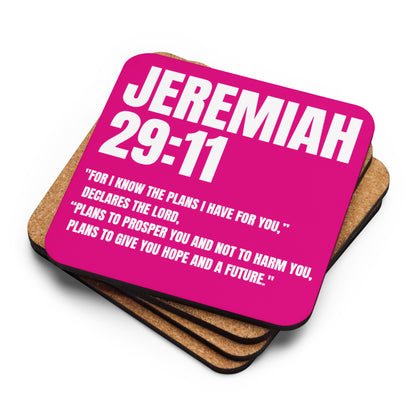 Jeremiah 29:11 Coaster - Faith-Based Cork-Back Coaster | GodWare