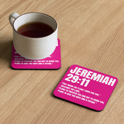 Jeremiah 29:11 Coaster - Faith-Based Cork-Back Coaster | GodWare