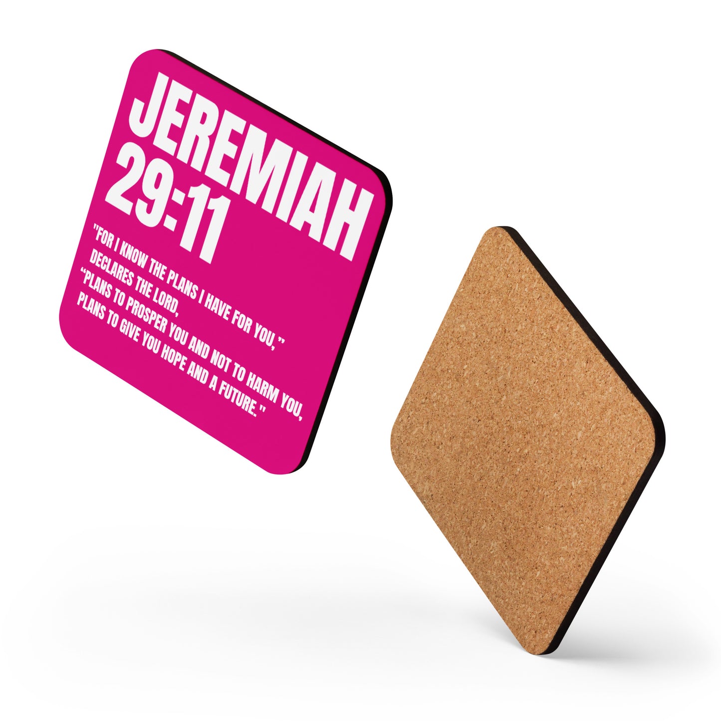 Jeremiah 29:11 Coaster - Faith-Based Cork-Back Coaster | GodWare