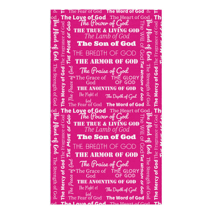 Attributes of God Hand towel - Pink/White