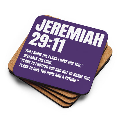Jeremiah 29:11 Coaster - Faith-Based Cork-Back Coaster | GodWare