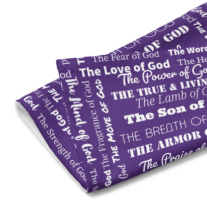Attributes of God Hand towel - Purple/White