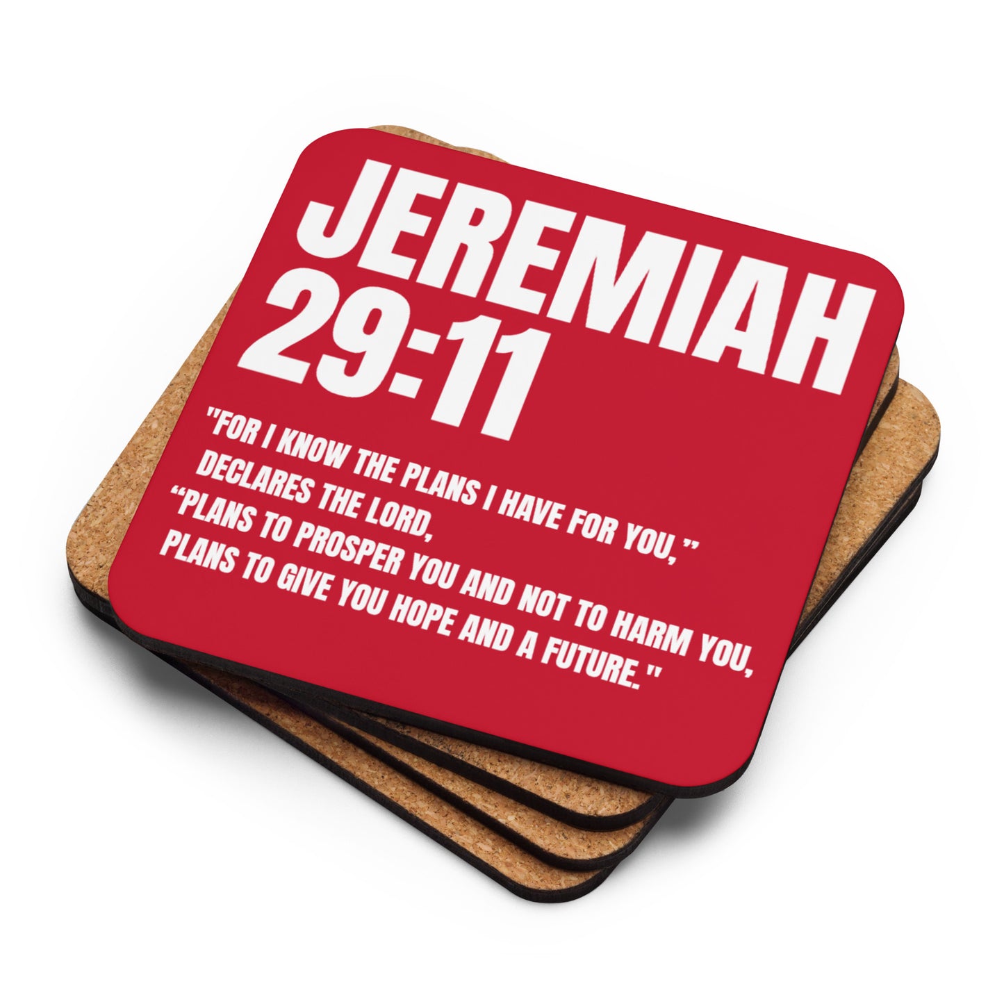 Jeremiah 29:11 Coaster - Faith-Based Cork-Back Coaster | GodWare
