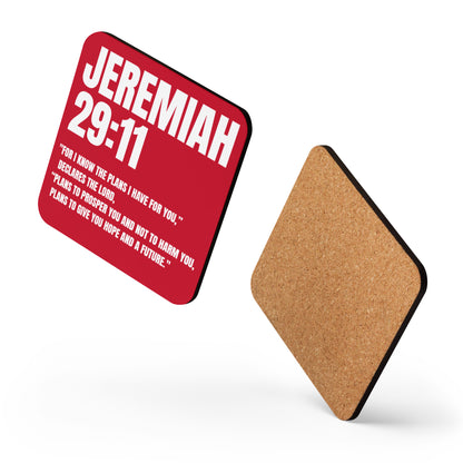 Jeremiah 29:11 Coaster - Faith-Based Cork-Back Coaster | GodWare