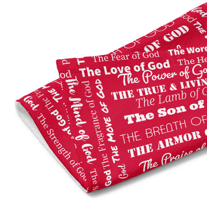Attributes of God Hand towel - Red/White