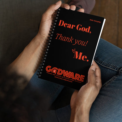 Dear God Spiral notebook - Red/Black