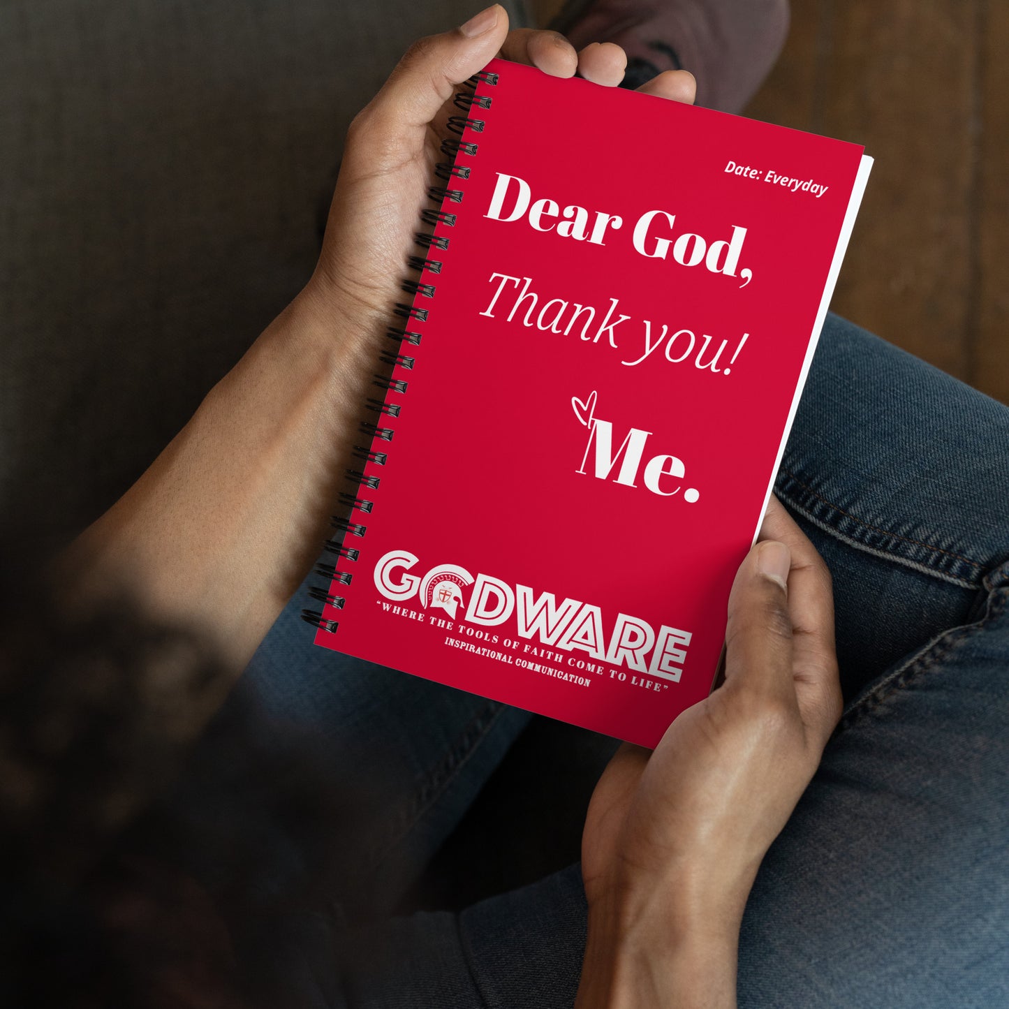 Dear God Spiral notebook - Red/White