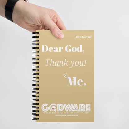 Dear God Spiral notebook - Earthtone