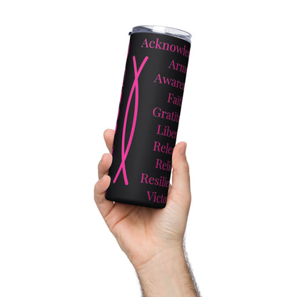 Praise inspirational stainless steel tumbler - Pink Print