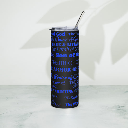 Attributes of God inspirational tumbler - Blue print